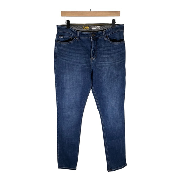 Lee Womens Jeans Skinny Leg Blue‎ Denim Size Medium Stretch Comfortable Causal - Picture 1 of 11